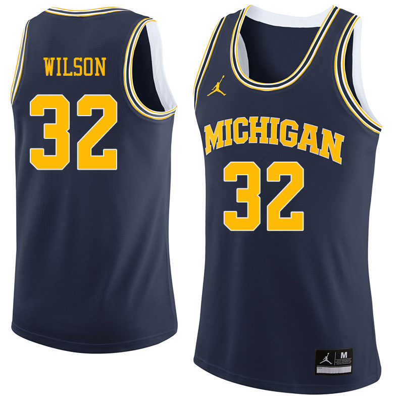 Jordan Brand Men #32 Luke Wilson Michigan Wolverines College Basketball Jerseys Sale-Navy
